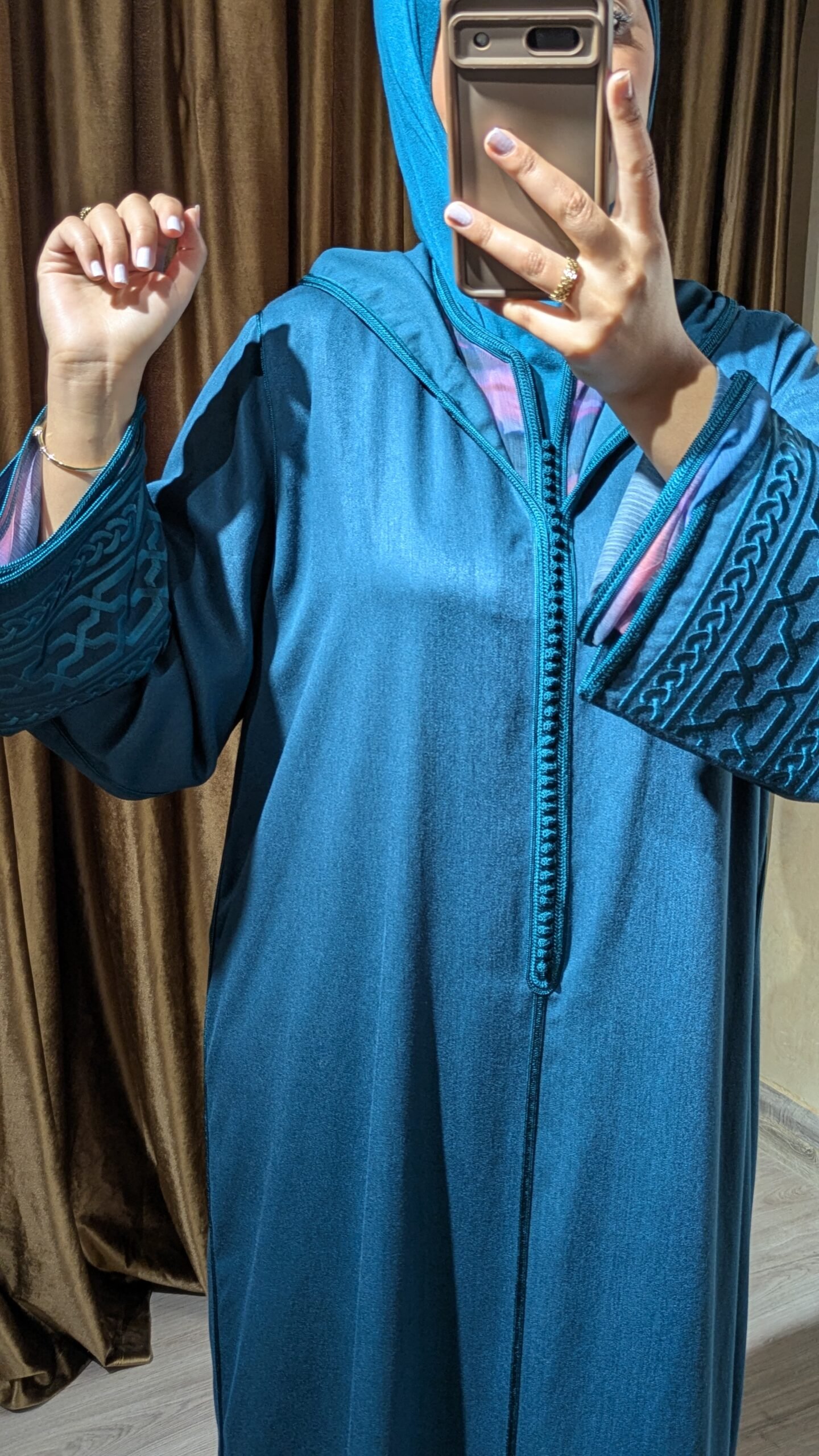 Djellaba Azzur – Petrol Blue 6 Djellaba Azzur – Petrol Blue - Image 6