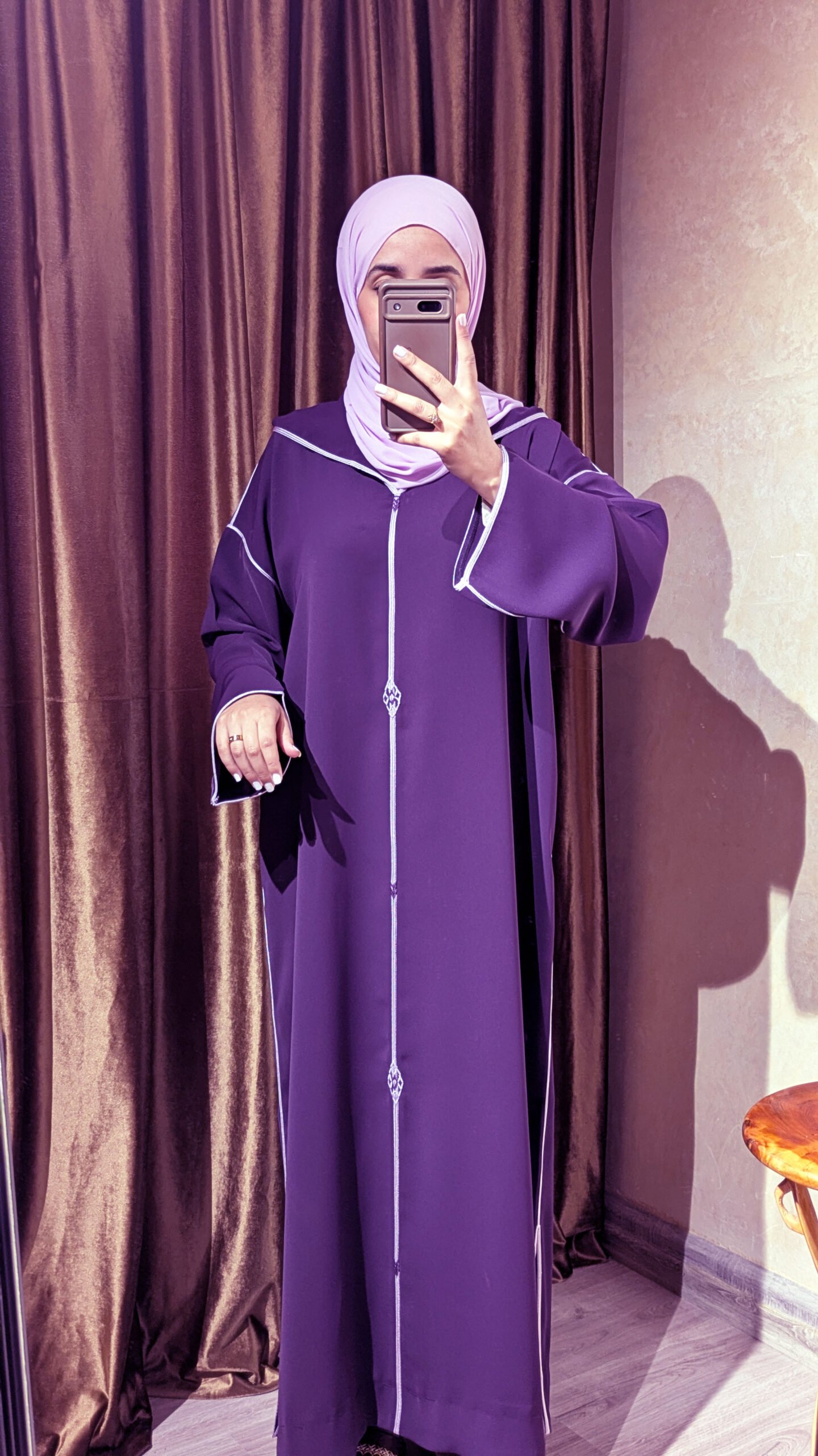 Djellaba Anbar – Royal Purple 5 Djellaba Anbar – Royal Purple - Image 5
