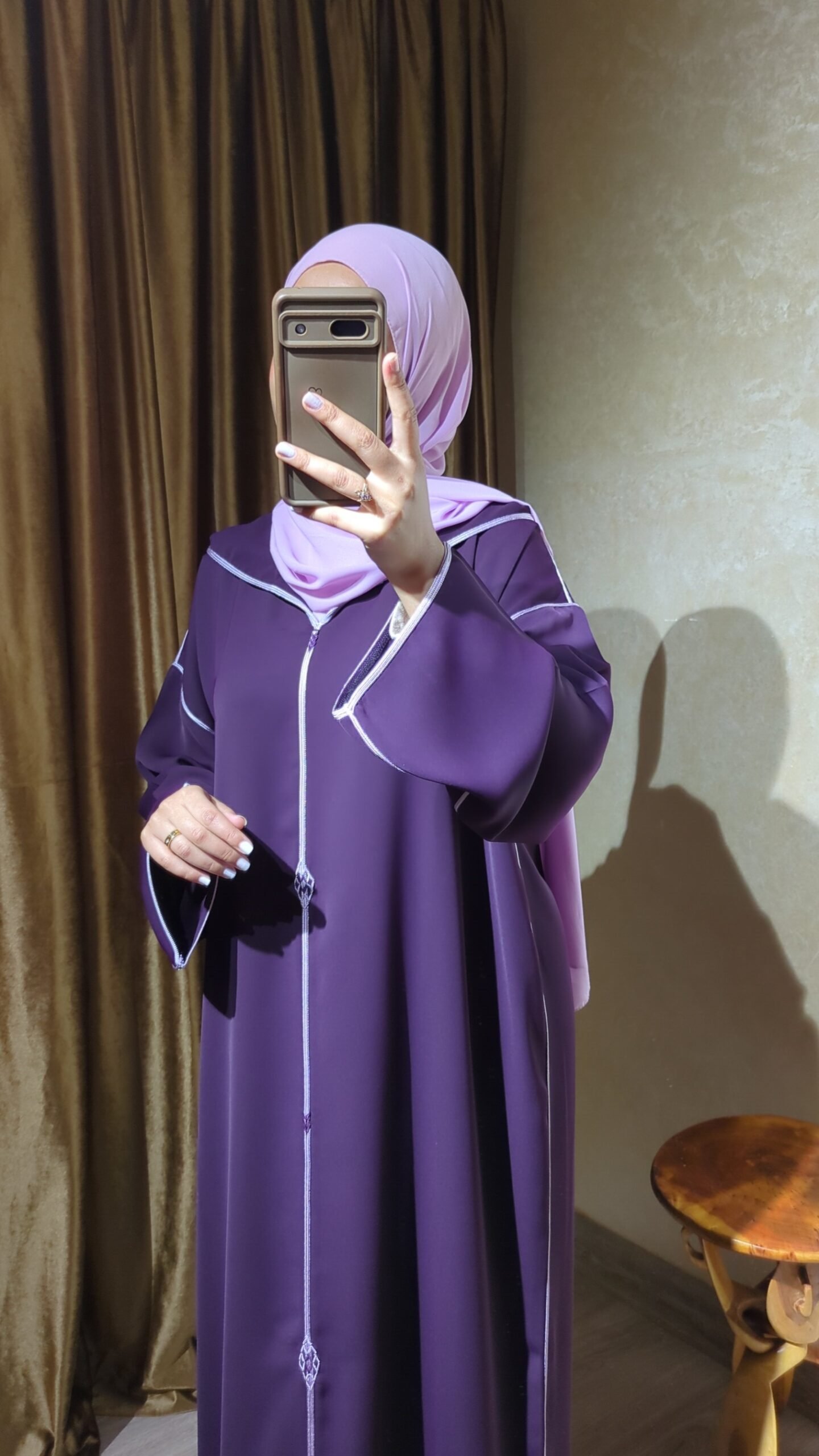 Djellaba Anbar – Royal Purple 3 Djellaba Anbar – Royal Purple - Image 3