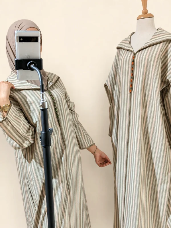 Djellaba Stunning Malika - Taupe Stripe - main photo